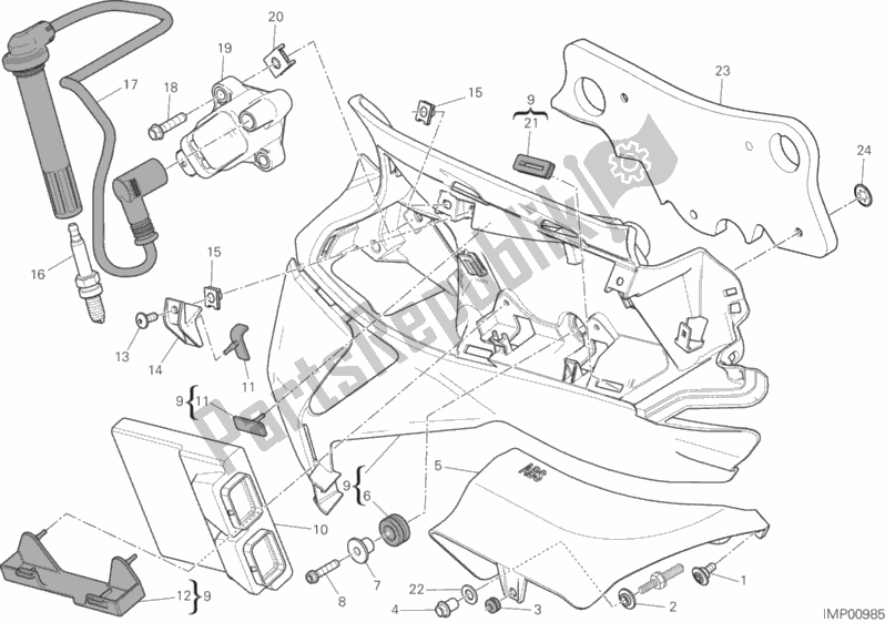 Alle onderdelen voor de Impianto Elettrico Destro van de Ducati Superbike 959 Panigale ABS Thailand 2017